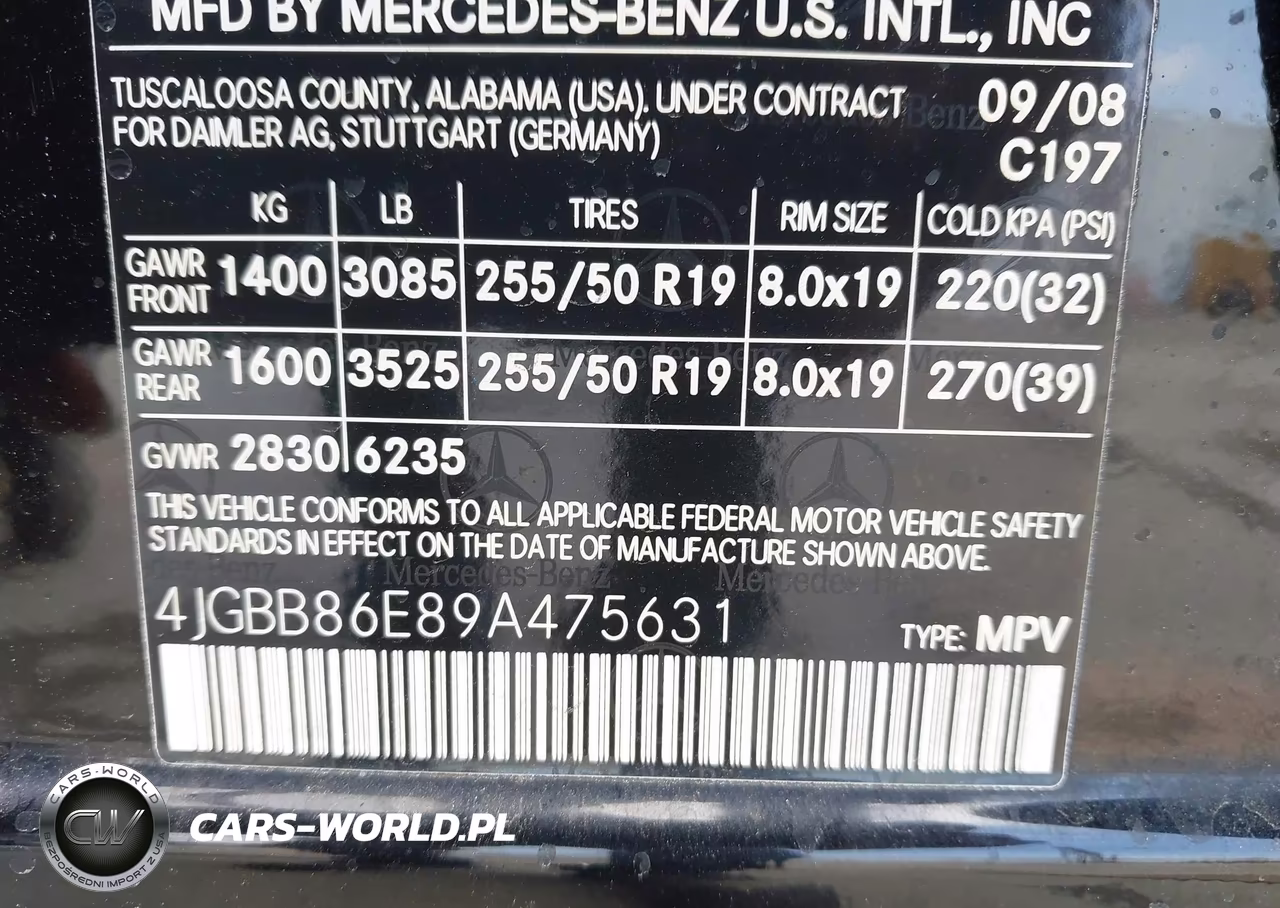 2009 Mercedes-Benz Ml 350 4Matic VIN:4JGBB86E89A475631 - 9