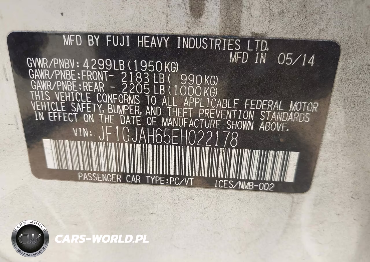 2014 Subaru Impreza 2.0I Limited VIN:JF1GJAH65EH022178 - 9