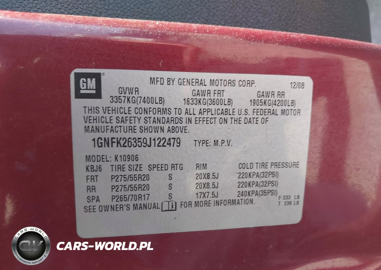 2009 Chevrolet Suburban 1500 Lt2 VIN:1GNFK26359J122479 - 9