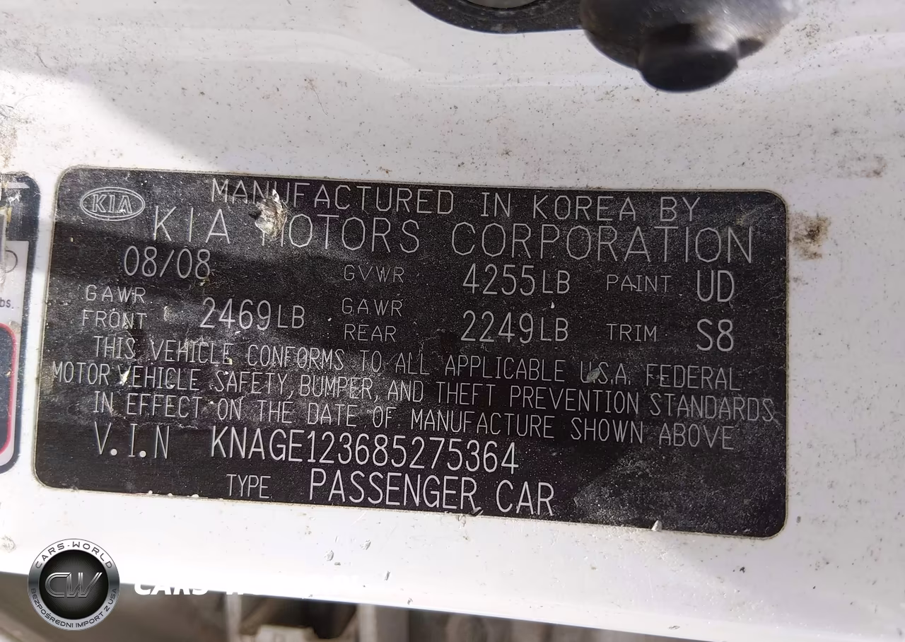 2008 Kia Optima Lx VIN:KNAGE123685275364 - 9