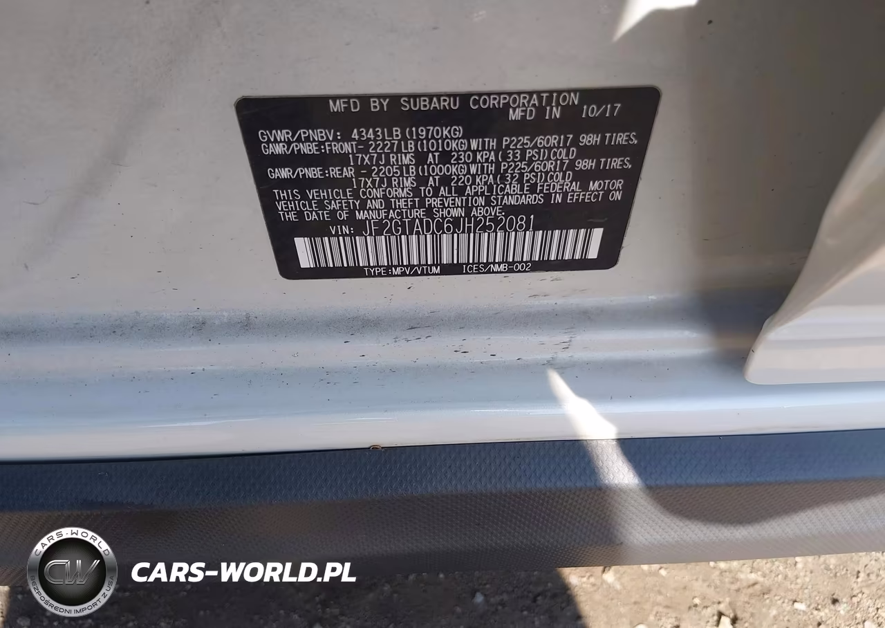 2018 Subaru Crosstrek 2.0I Premium VIN:JF2GTADC6JH252081 - 9
