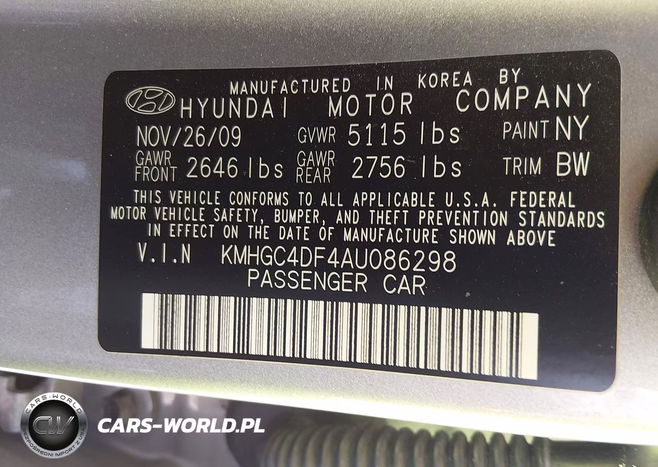 2010 Hyundai Genesis 4.6 VIN:KMHGC4DF4AU086298 - 9