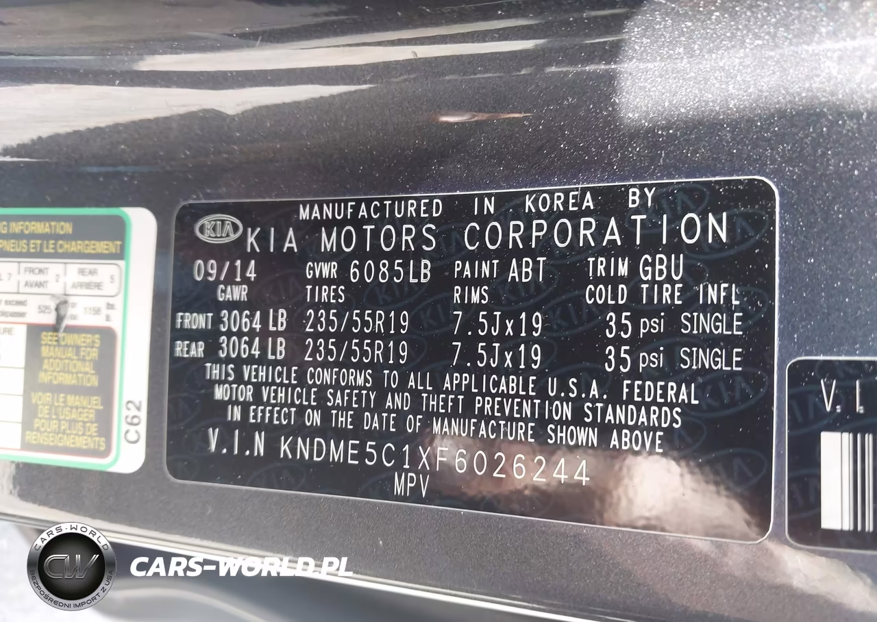 2015 Kia Sedona Sx Luxury VIN:KNDME5C1XF6026244 - 9