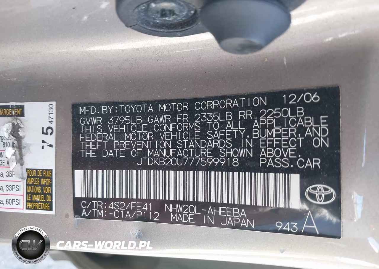 2007 Toyota Prius VIN:JTDKB20U777599918 - 9