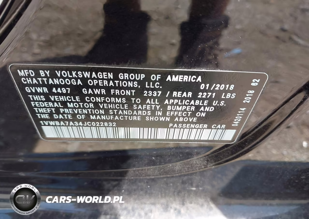 2018 Volkswagen Passat 2.0T Se VIN:1VWBA7A34JC022832 - 9