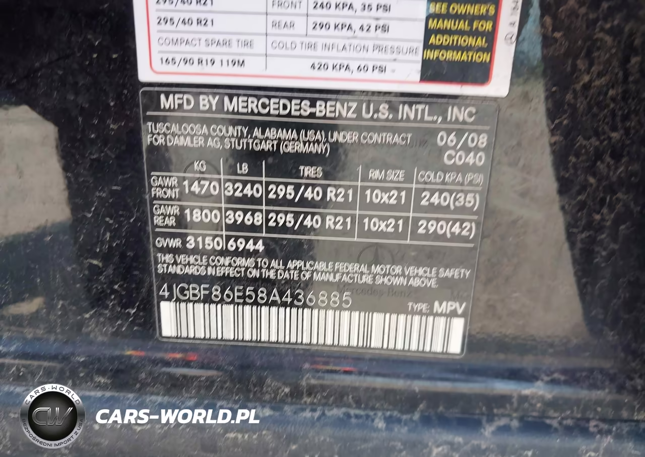 2008 Mercedes-Benz Gl 550 4Matic VIN:4JGBF86E58A436885 - 9