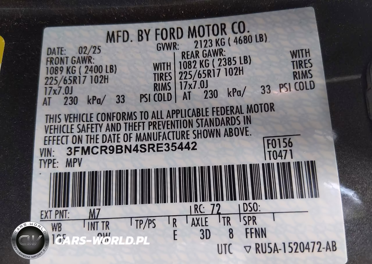 2025 Ford Bronco Sport Big Bend VIN:3FMCR9BN4SRE35442 - 9