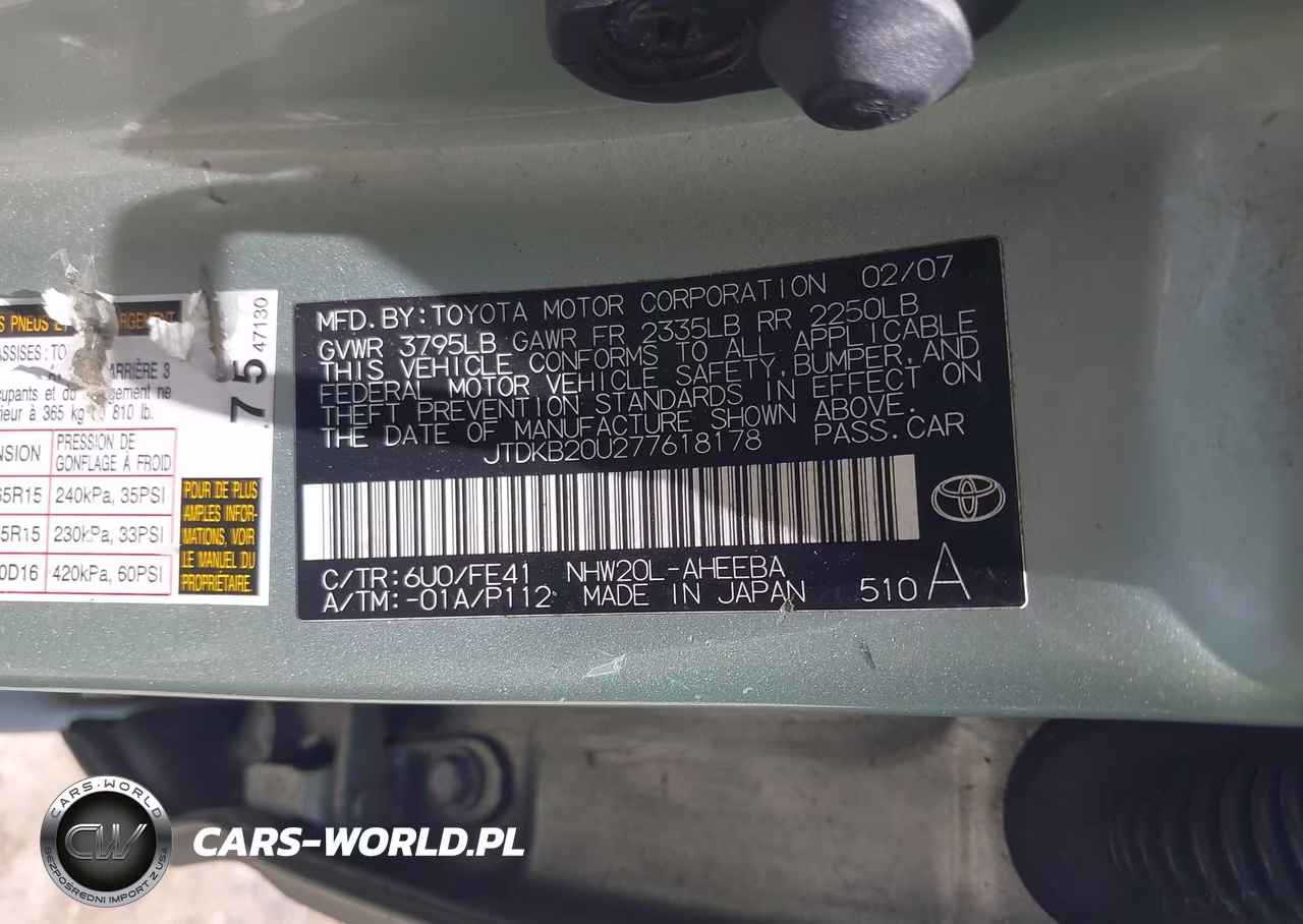 2007 Toyota Prius VIN:JTDKB20U277618178 - 9
