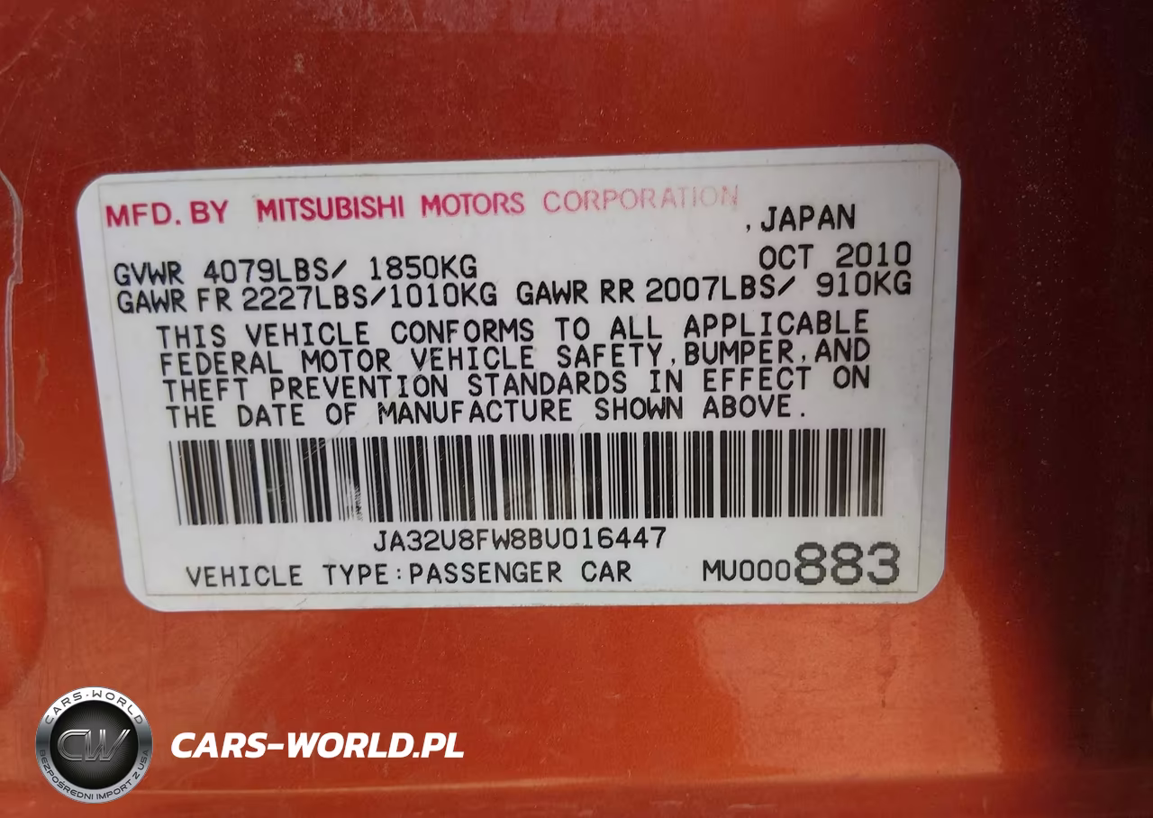 2011 Mitsubishi Lancer Gts VIN:JA32U8FW8BU016447 - 9
