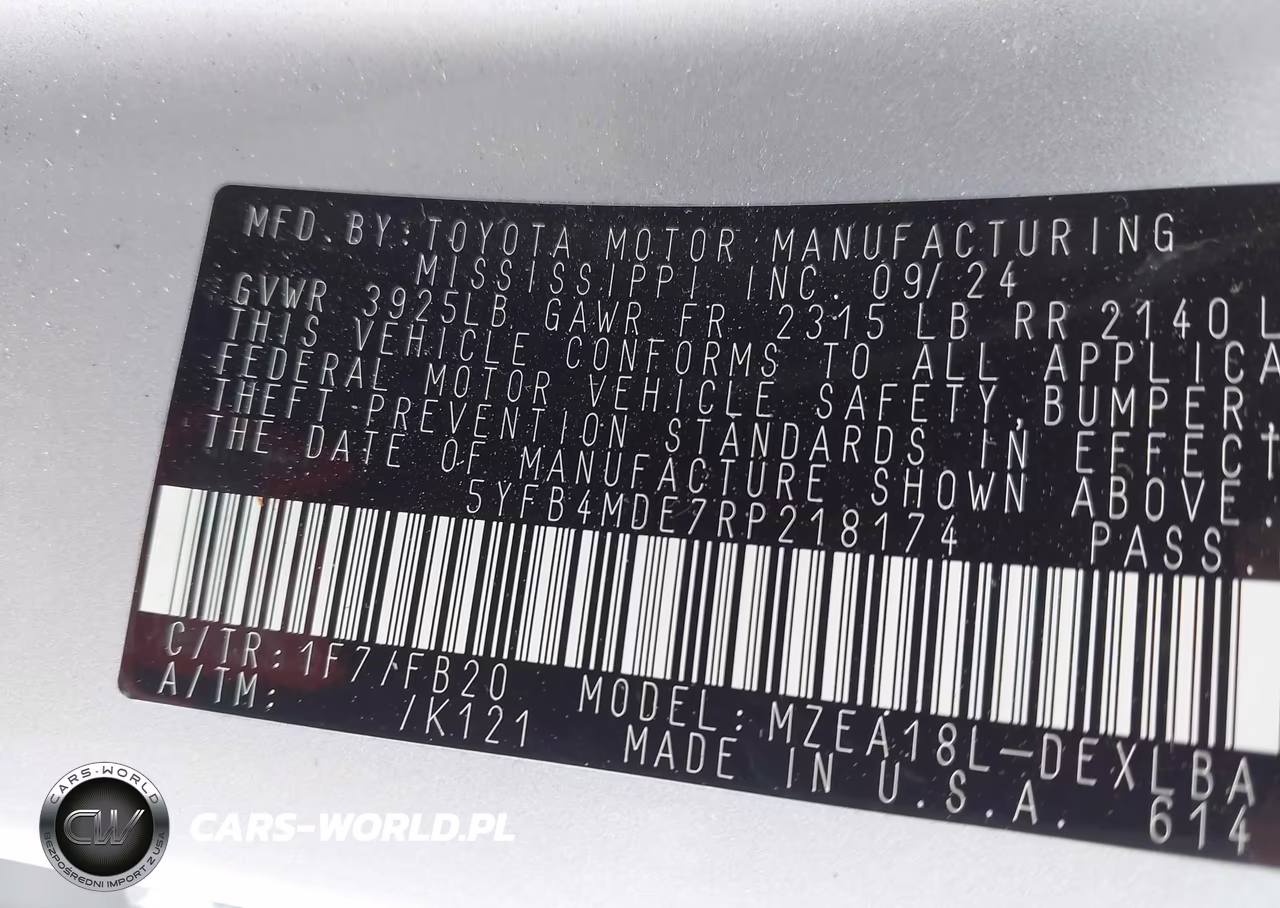 2024 Toyota Corolla Le VIN:5YFB4MDE7RP218174 - 9