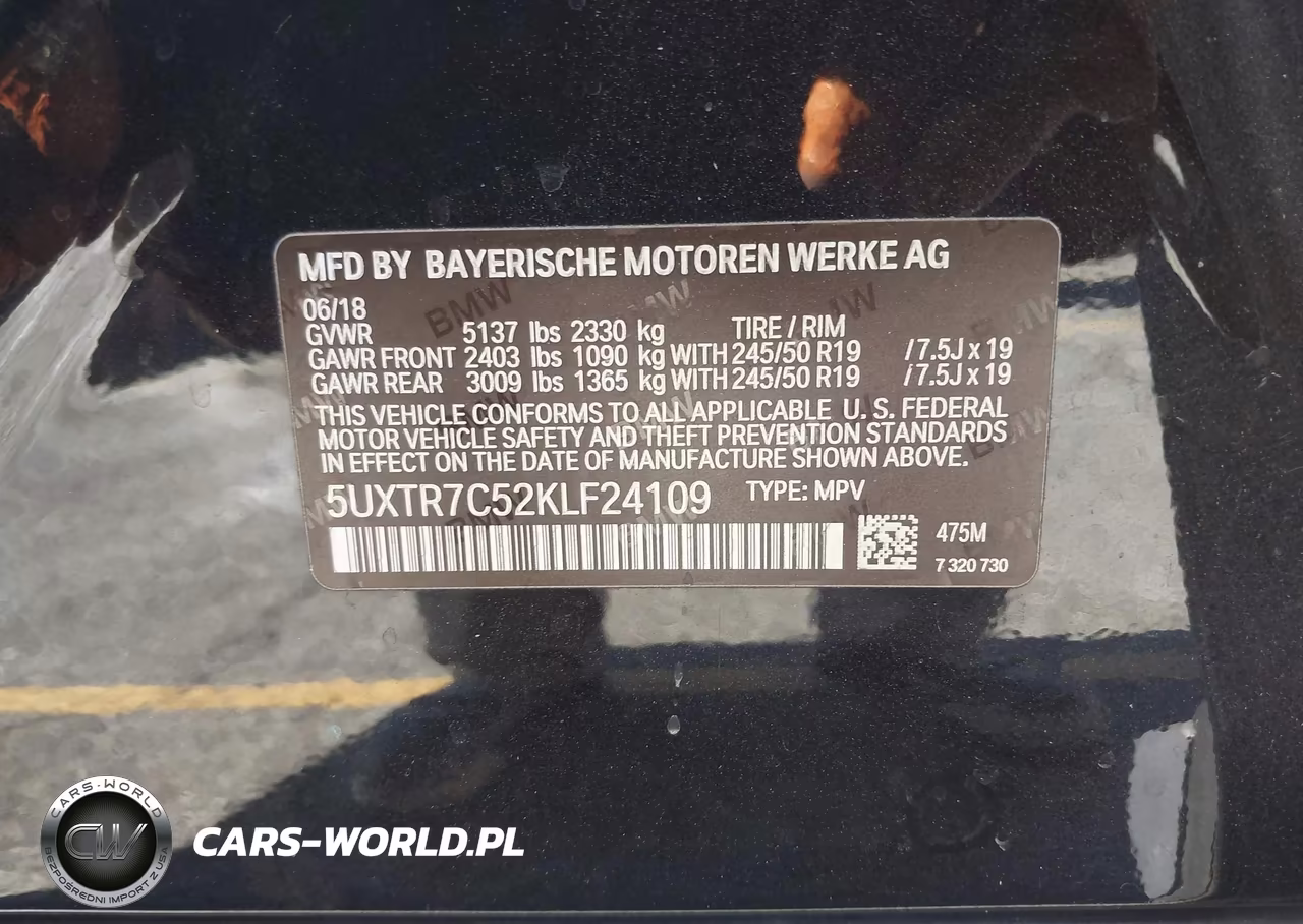 2019 BMW X3 Sdrive30I VIN:5UXTR7C52KLF24109 - 9