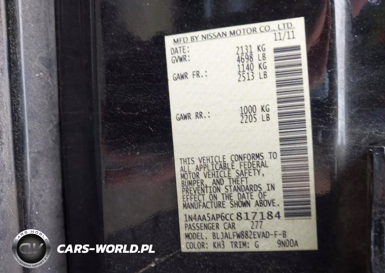 2012 Nissan Maxima 3.5 Sv VIN:1N4AA5AP6CC817184 - 9