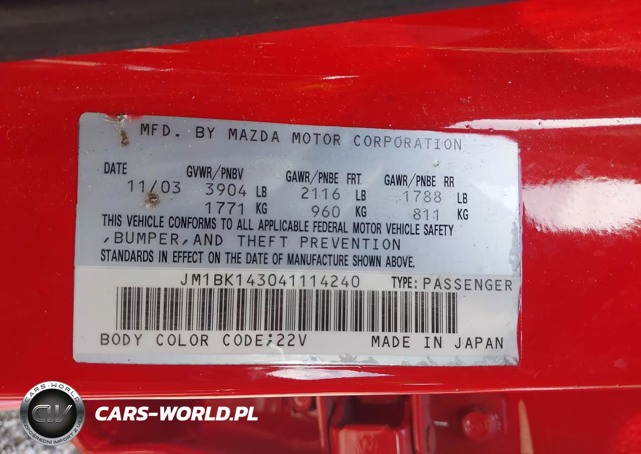 2004 Mazda Mazda3 S VIN:JM1BK143041114240 - 9