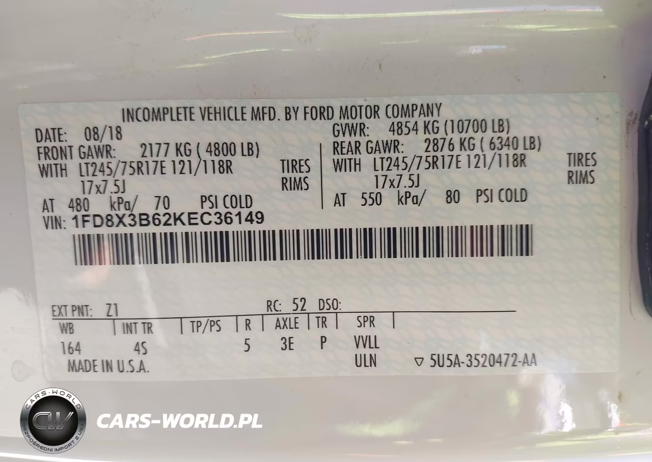 2019 Ford F-350 VIN:1FD8X3B62KEC36149 - 9