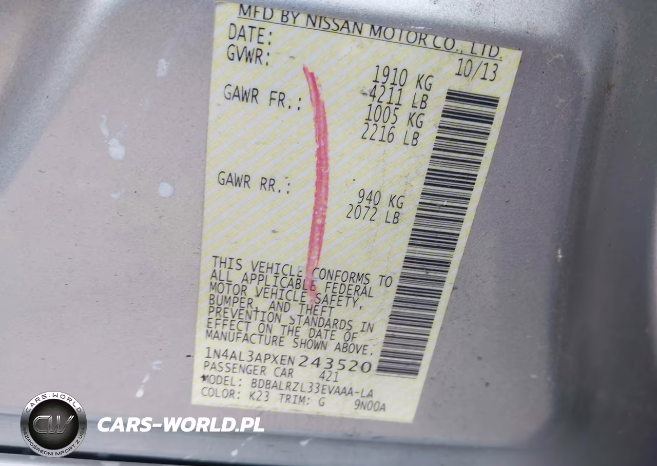 2014 Nissan Altima 2.5 S VIN:1N4AL3APXEN243520 - 9