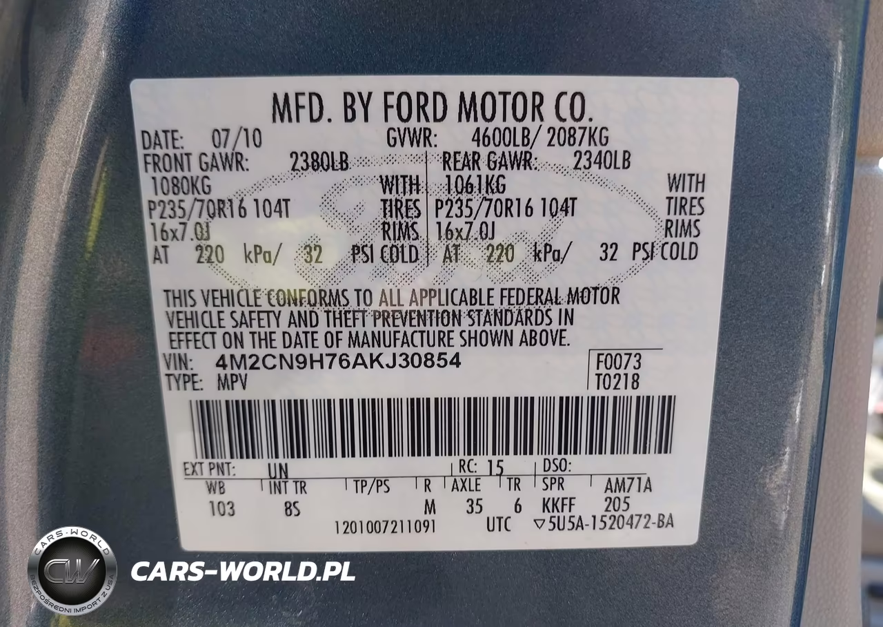 2010 Mercury Mariner Premier VIN:4M2CN9H76AKJ30854 - 9
