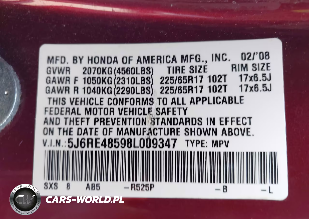 2008 Honda Cr-V Ex VIN:5J6RE48598L009347 - 9