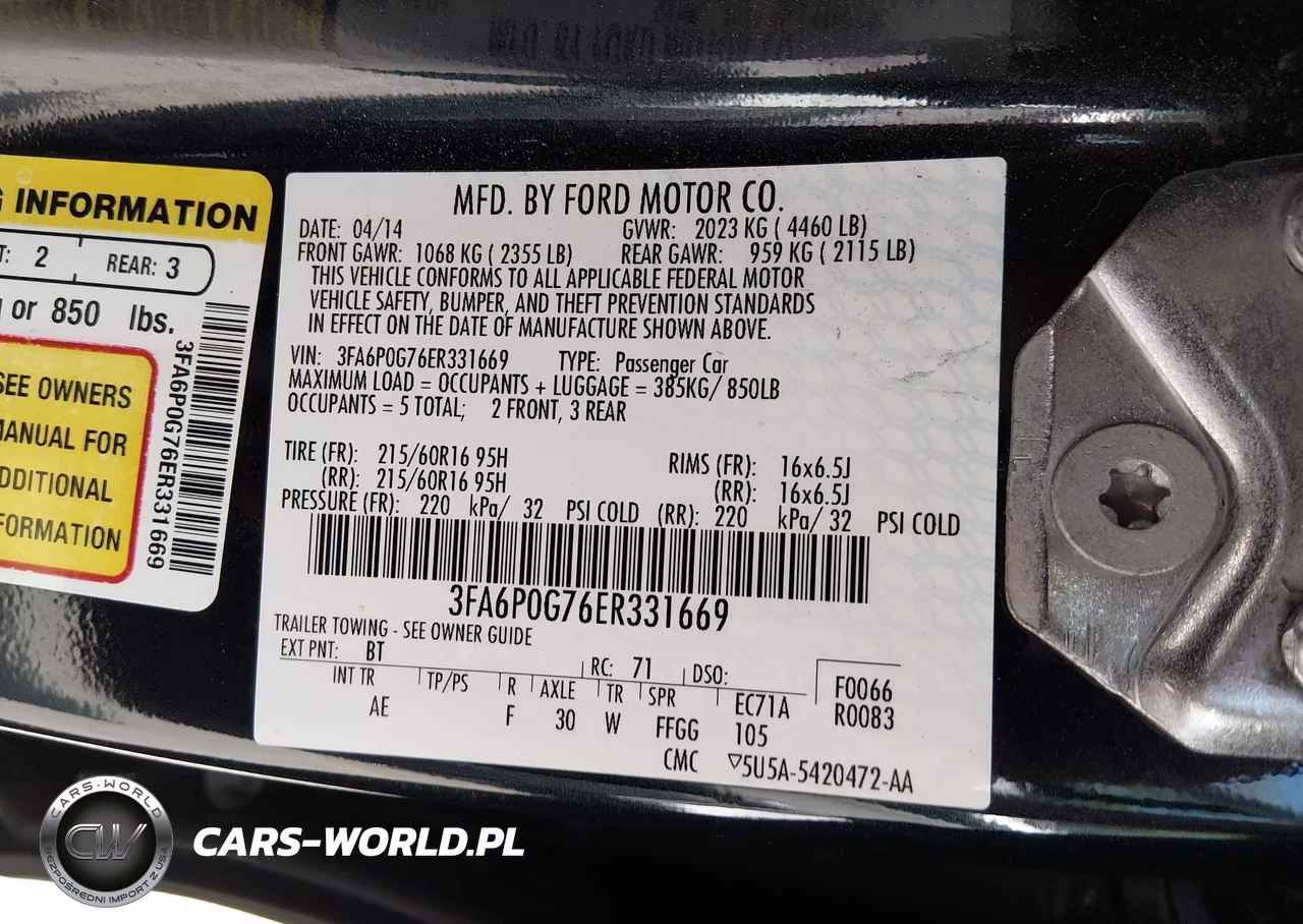 2014 Ford Fusion S VIN:3FA6P0G76ER331669 - 9