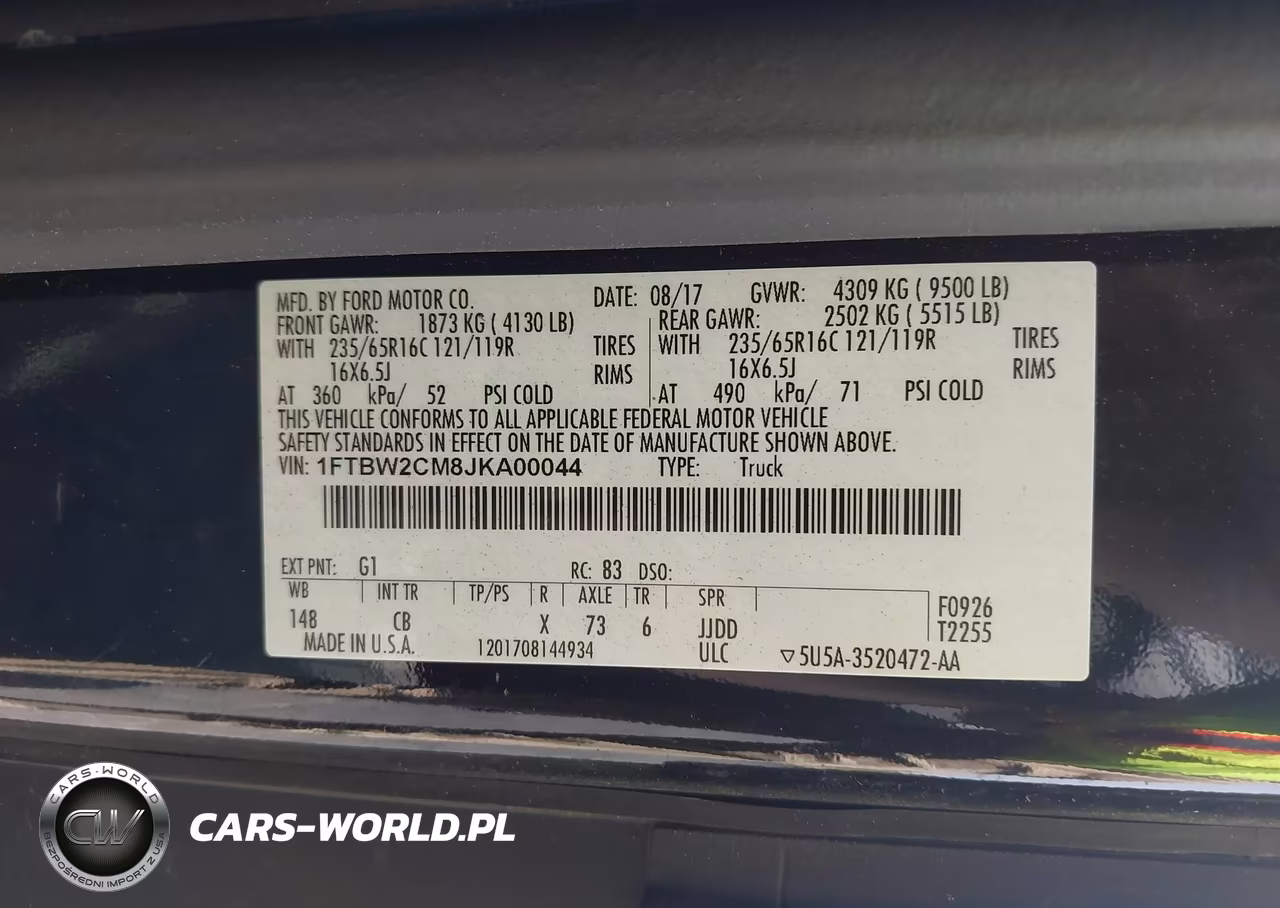 2018 Ford Transit-350 VIN:1FTBW2CM8JKA00044 - 9