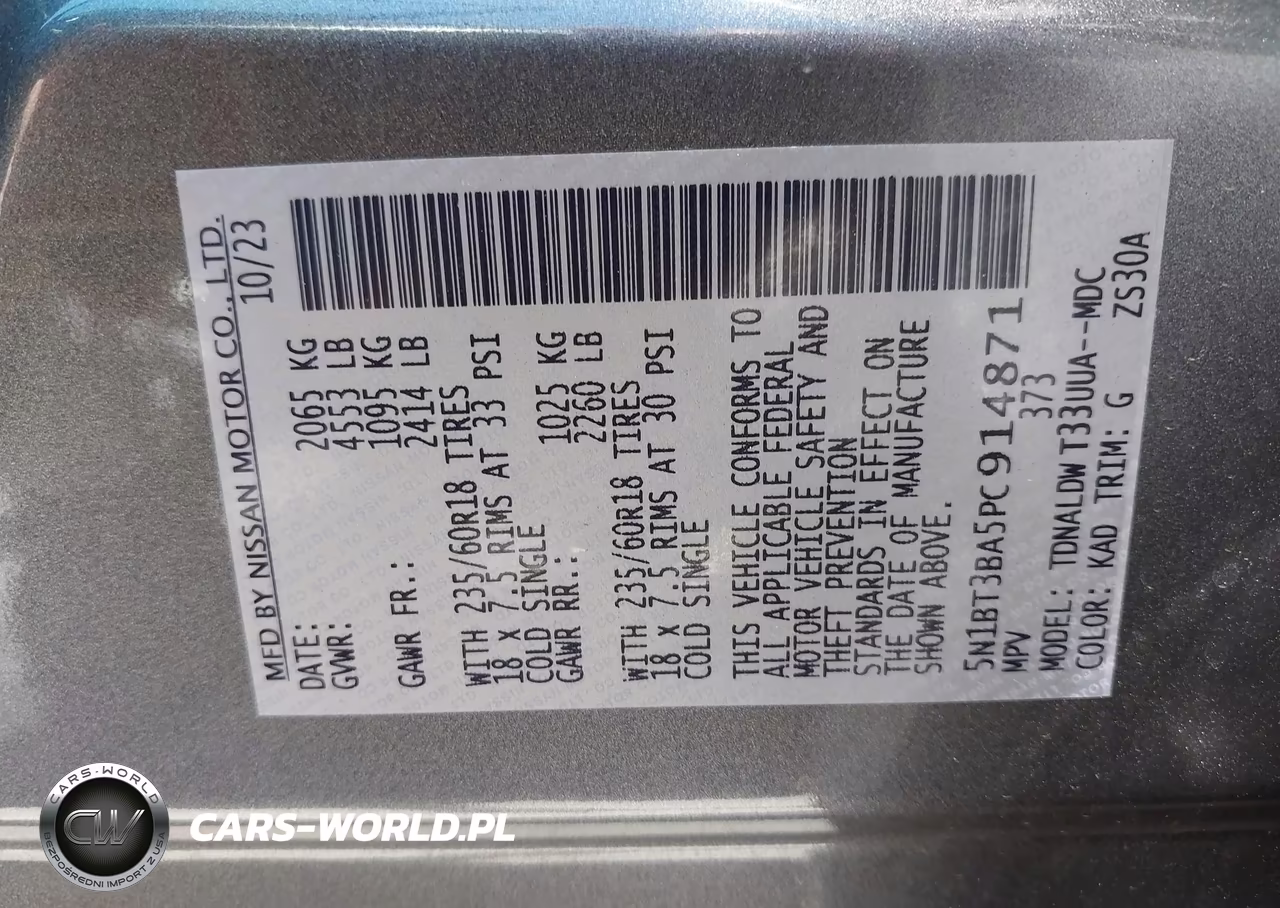 2023 Nissan Rogue Sv Fwd VIN:5N1BT3BA5PC914871 - 9