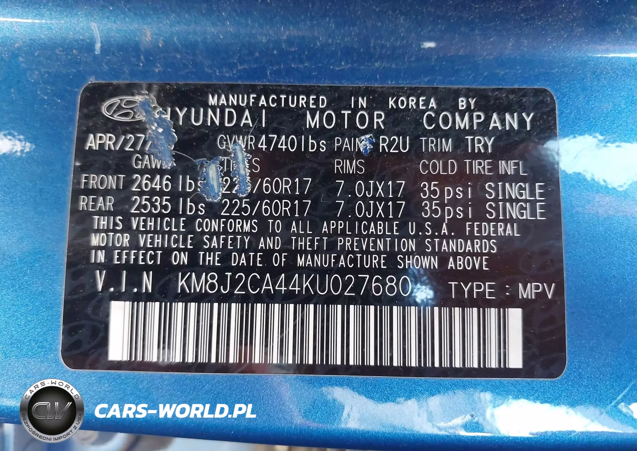 2019 Hyundai Tucson Se VIN:KM8J2CA44KU027680 - 9
