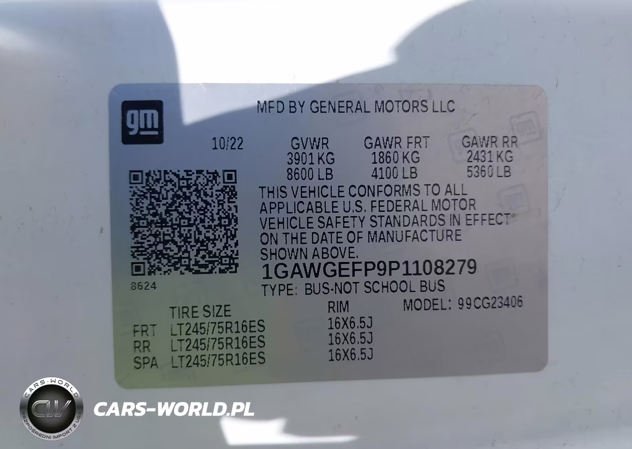 2023 Chevrolet Express Passenger Rwd 2500 Regular Wheelbase Ls VIN:1GAWGEFP9P1108279 - 9