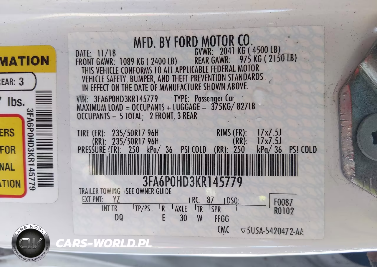 2019 Ford Fusion Se VIN:3FA6P0HD3KR145779 - 9