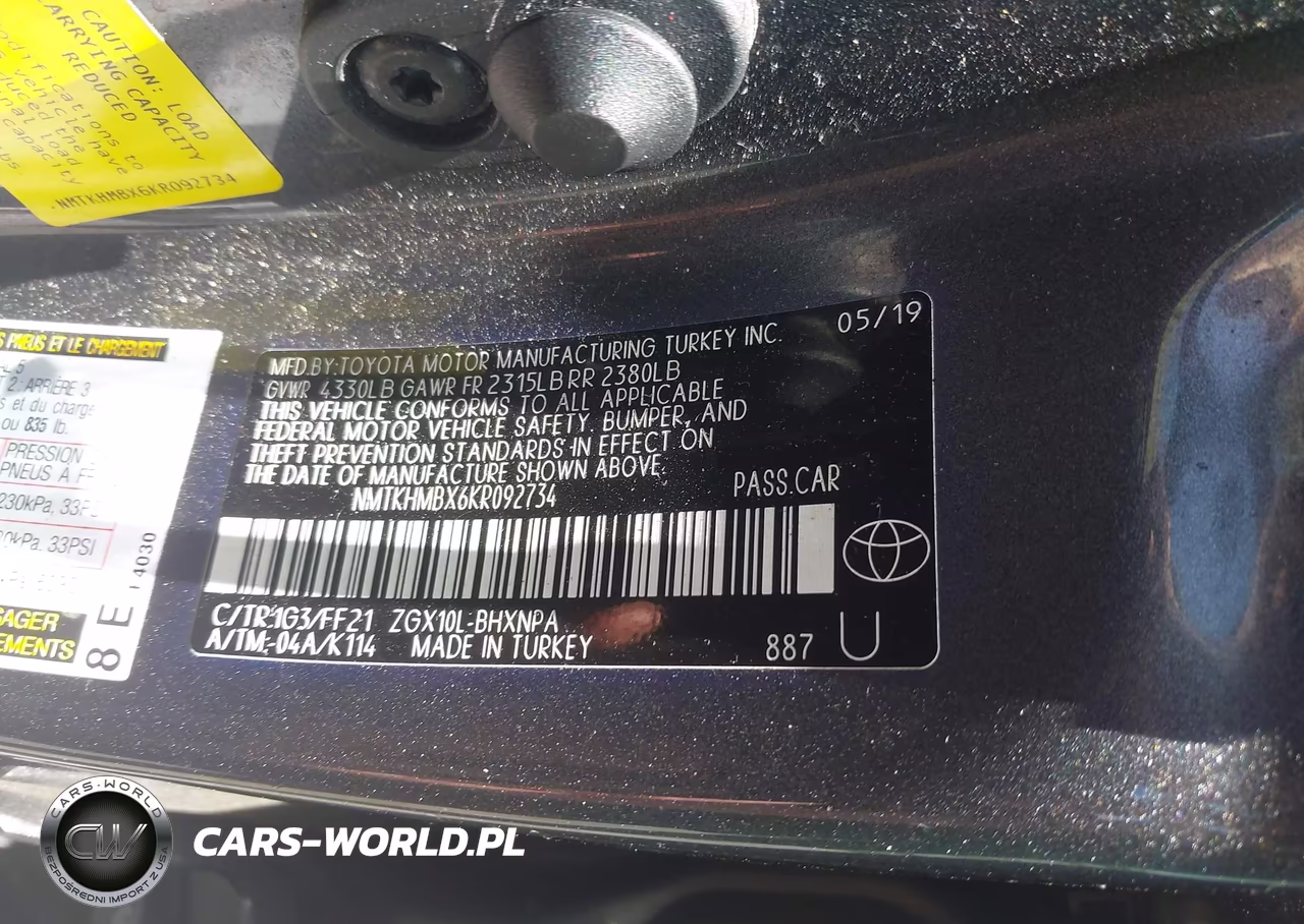 2019 Toyota C-Hr Xle VIN:NMTKHMBX6KR092734 - 9
