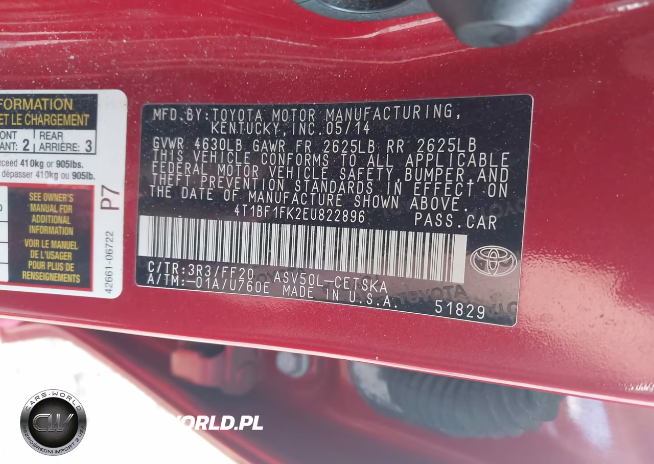 2014 Toyota Camry Se VIN:4T1BF1FK2EU822896 - 9