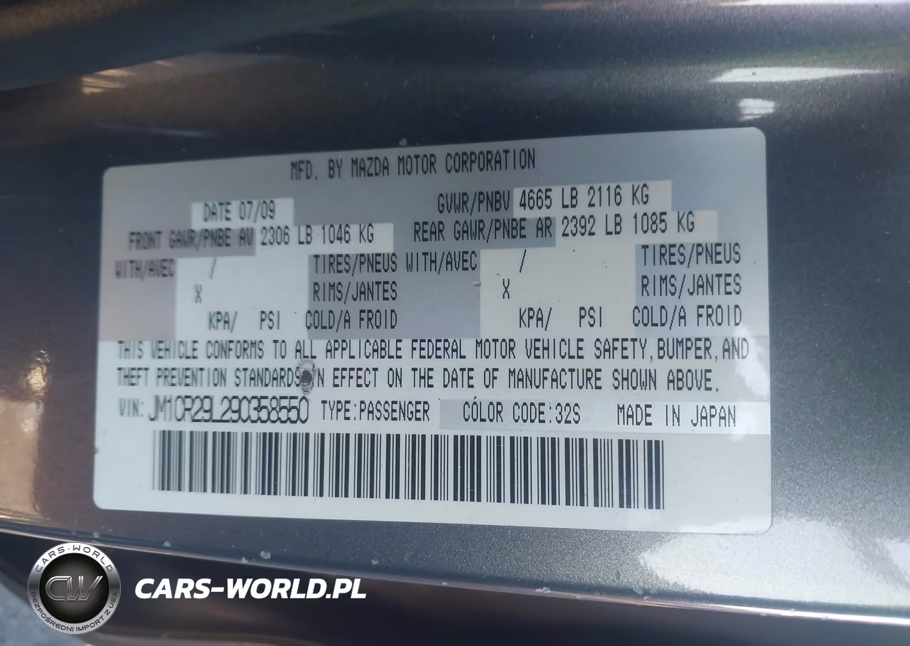 2009 Mazda Mazda5 Sport VIN:JM1CR29L290358550 - 9