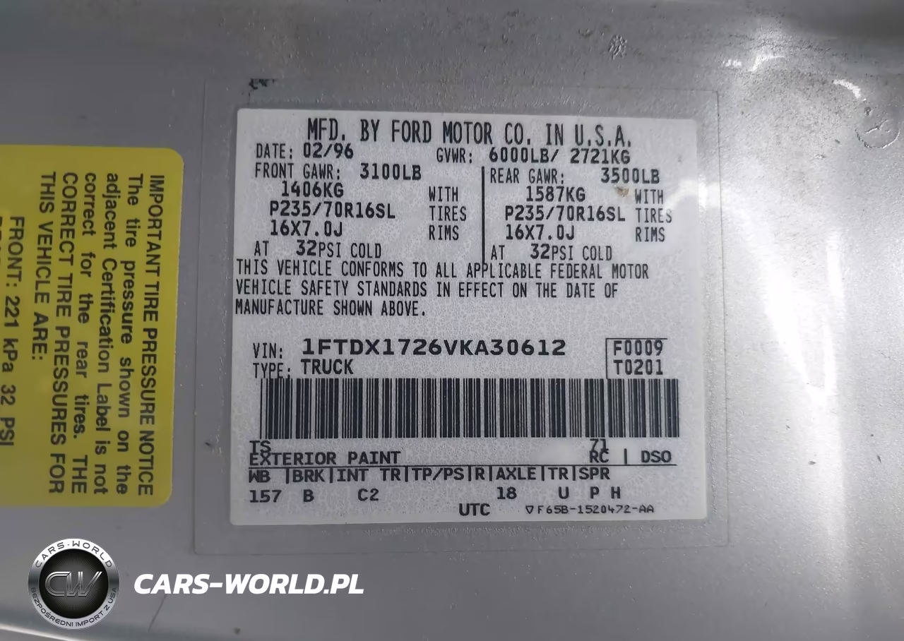 1997 Ford F-150 Standard Standard-Xl-Xlt VIN:1FTDX1726VKA30612 - 9