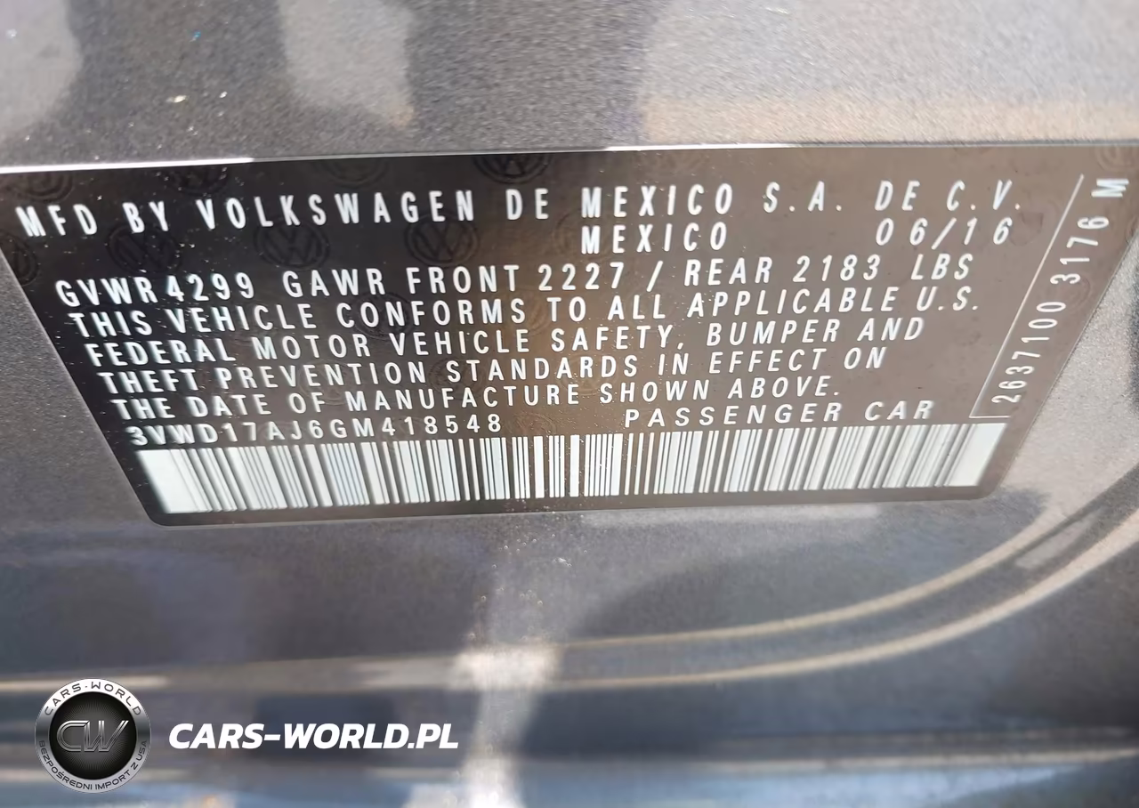 2016 Volkswagen Jetta 1.8T Sport VIN:3VWD17AJ6GM418548 - 9