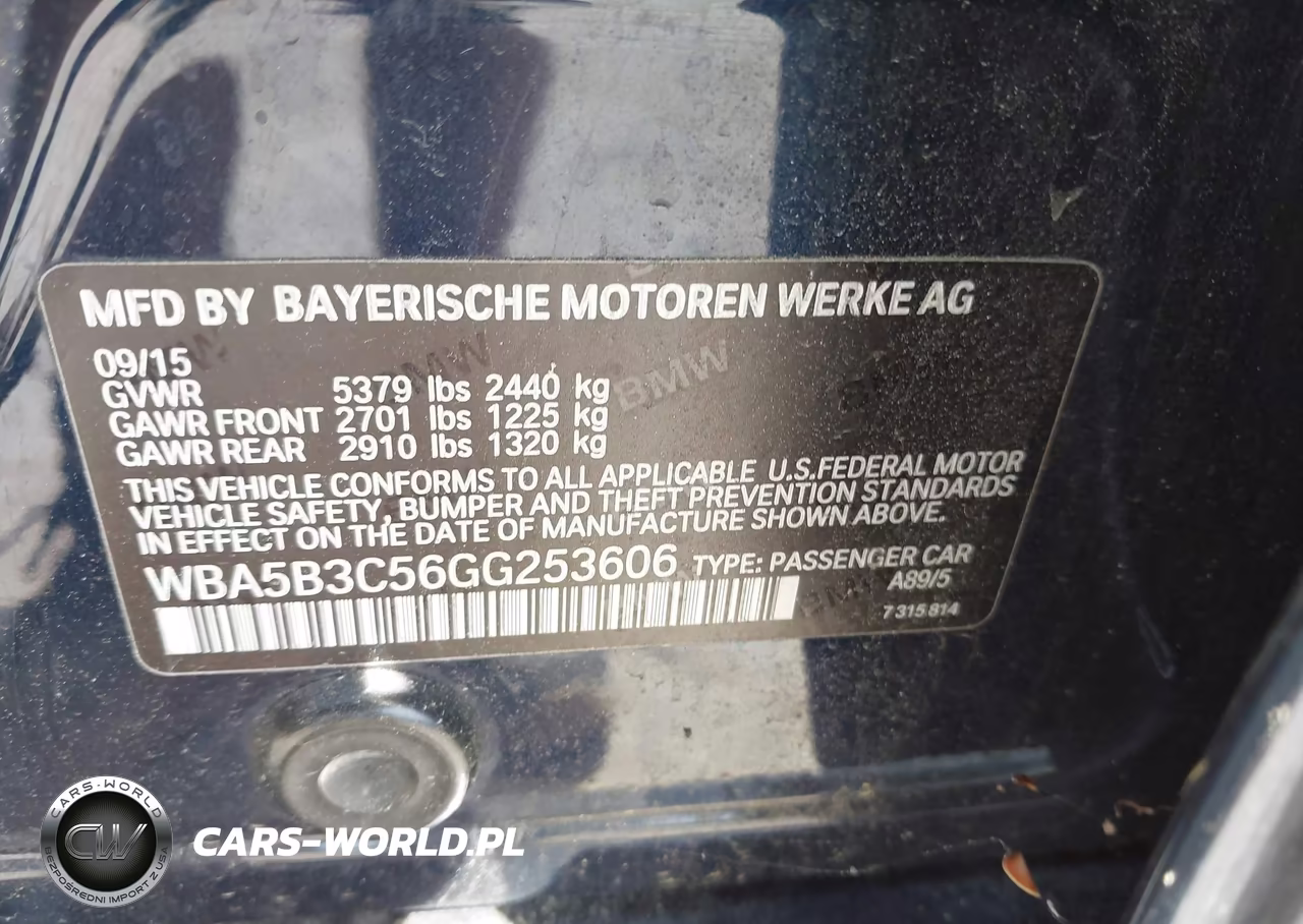 2016 BMW 535I xDrive VIN:WBA5B3C56GG253606 - 9