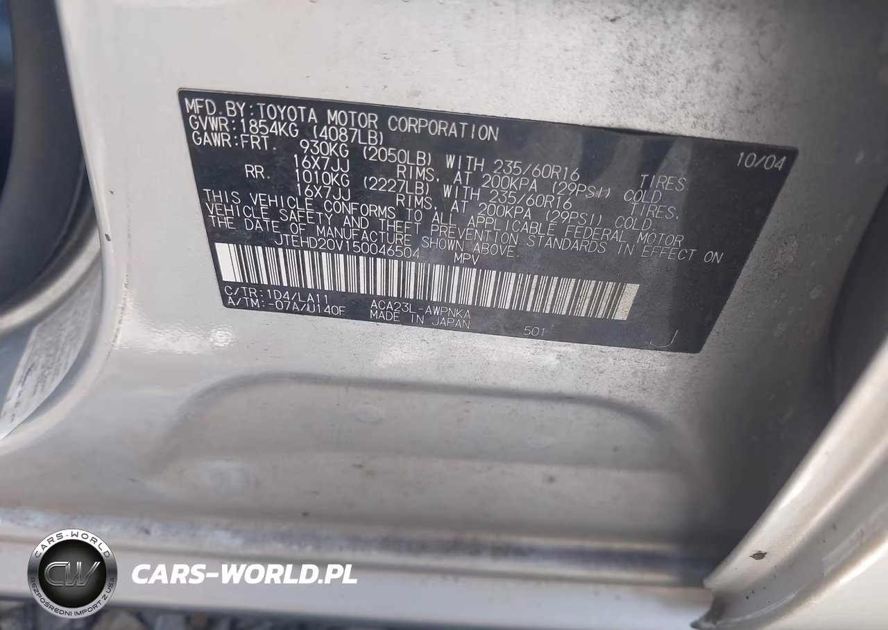 2005 Toyota Rav4 VIN:JTEHD20V150046504 - 9
