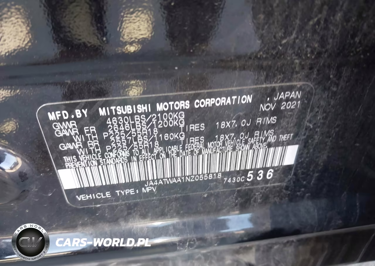 2022 Mitsubishi Eclipse Cross Se S-Awc-Se Special Edition S-Awc-Sel S-Awc-Sel Special Edition S-Awc VIN:JA4ATWAA1NZ055818 - 9
