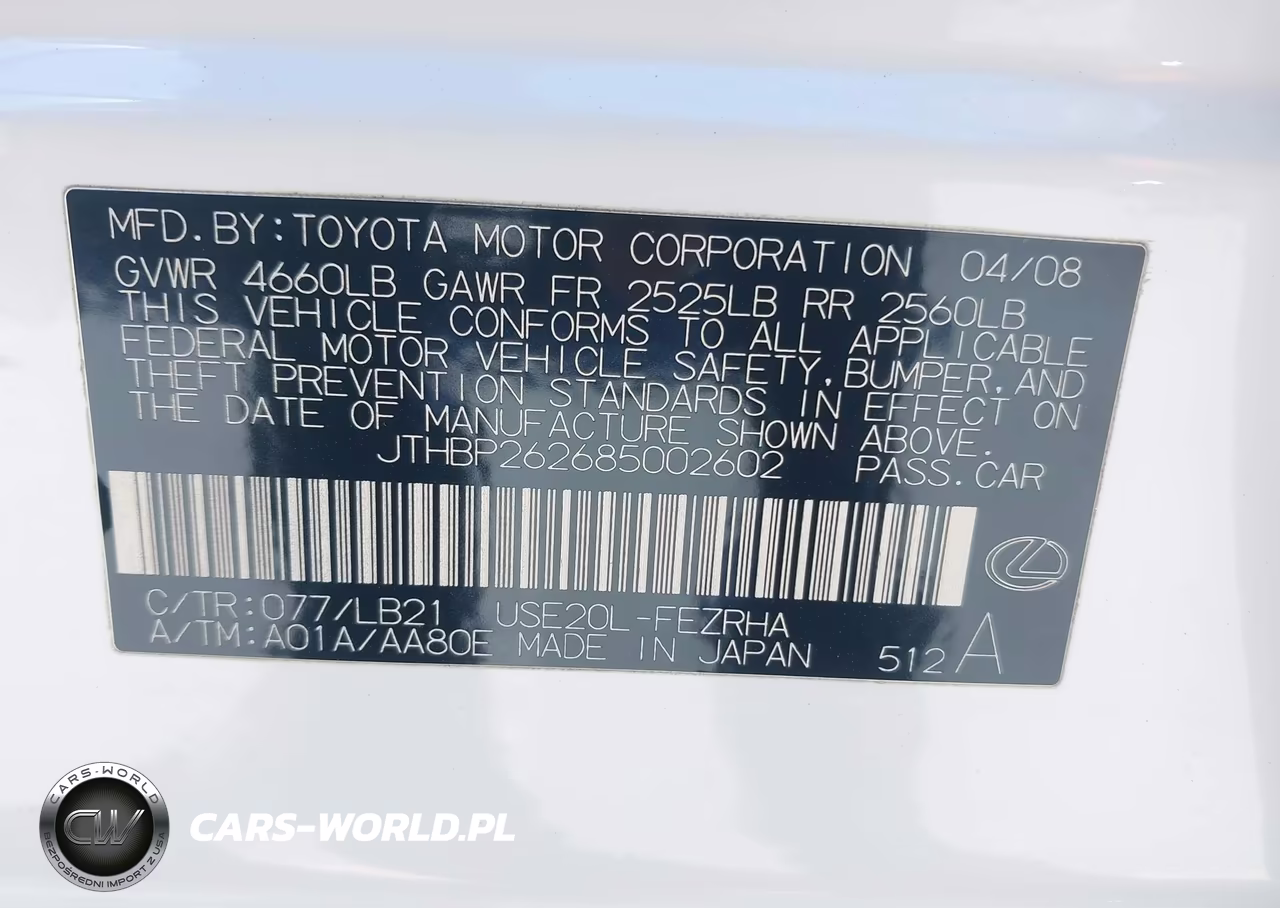2008 Lexus Is F VIN:JTHBP262685002602 - 9