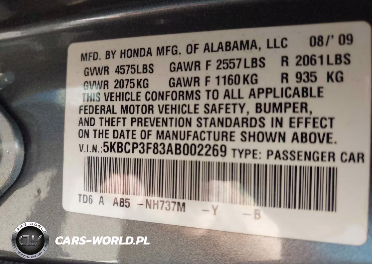 2010 Honda Accord 3.5 Ex-L VIN:5KBCP3F83AB002269 - 9
