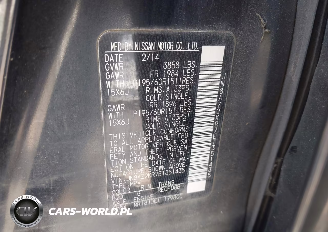 2014 Nissan Cube 1.8 S VIN:JN8AZ2KR7ET351435 - 9