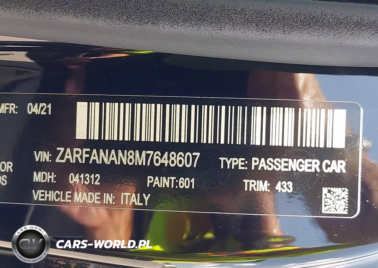 2021 Alfa Romeo Giulia Awd VIN:ZARFANAN8M7648607 - 9