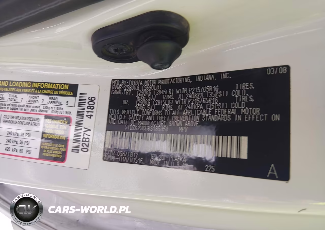 2008 Toyota Sienna Ce VIN:5TDZK23C68S185859 - 9