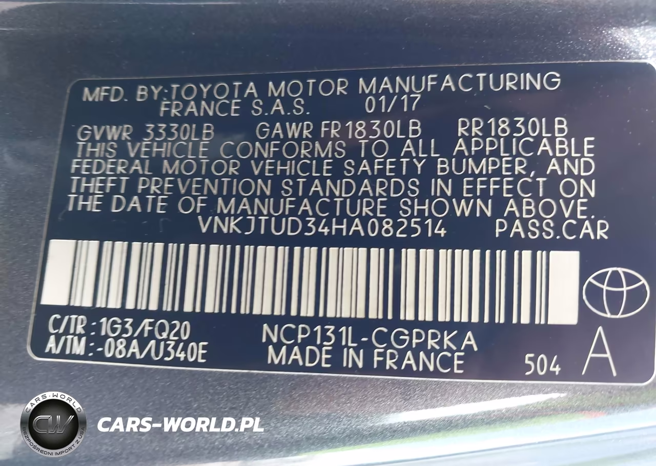 2017 Toyota Yaris L VIN:VNKJTUD34HA082514 - 9