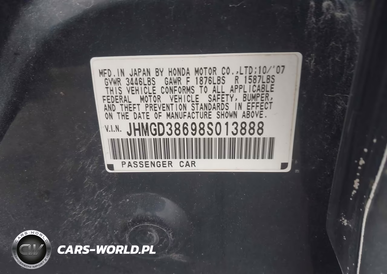 2008 Honda Fit Sport VIN:JHMGD38698S013888 - 9