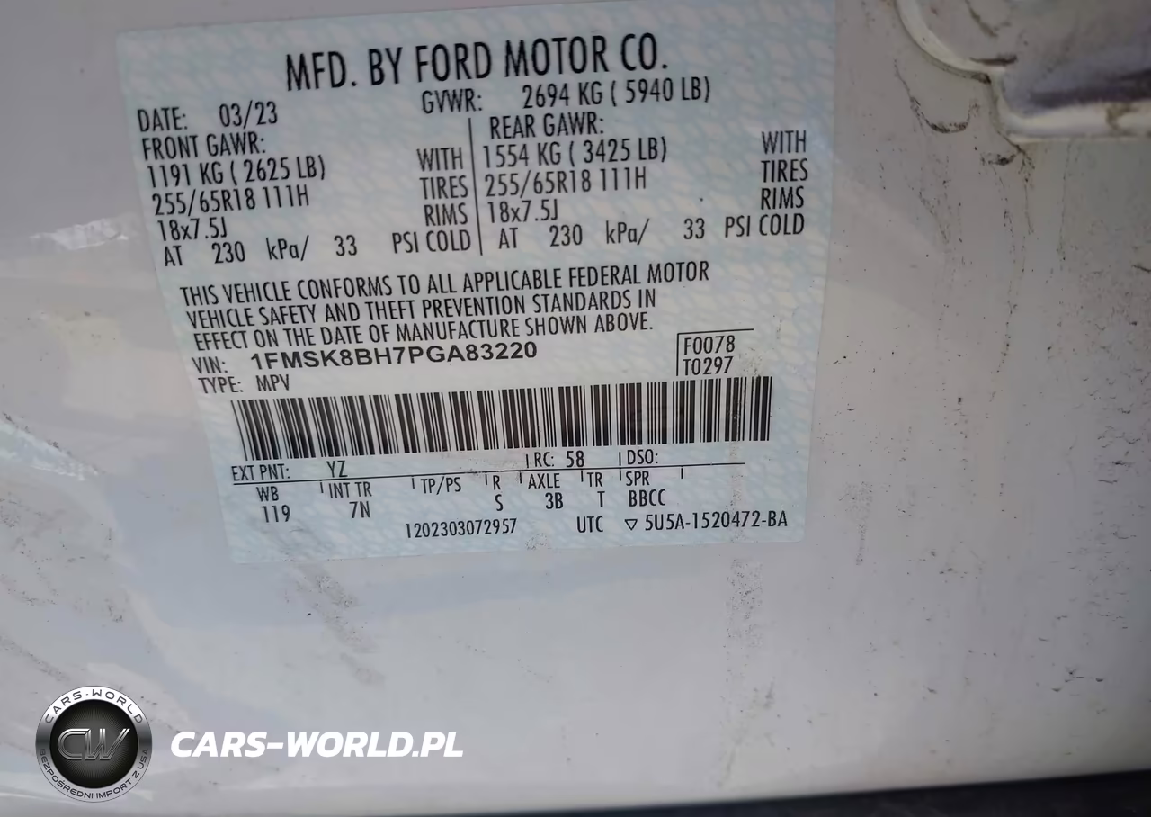 2023 Ford Explorer VIN:1FMSK8BH7PGA83220 - 9