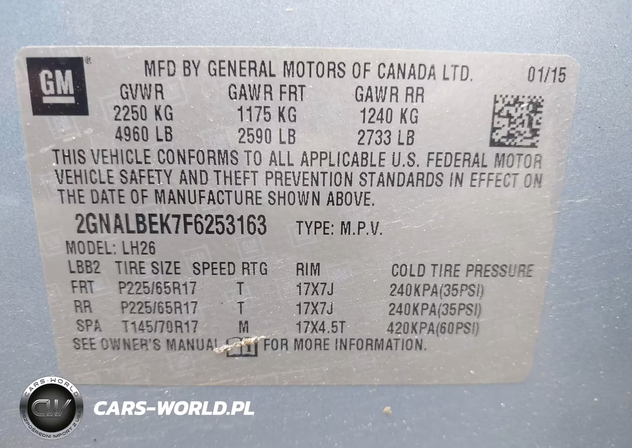 2015 Chevrolet Equinox Lt VIN:2GNALBEK7F6253163 - 9