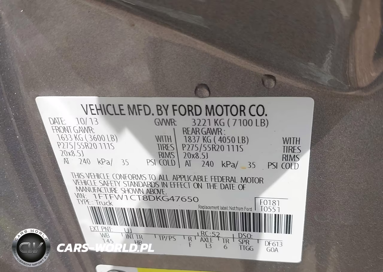2013 Ford F-150 Fx2-King Ranch-Lariat-Limited-Platinum-Xl-Xlt VIN:1FTFW1CT8DKG47650 - 9