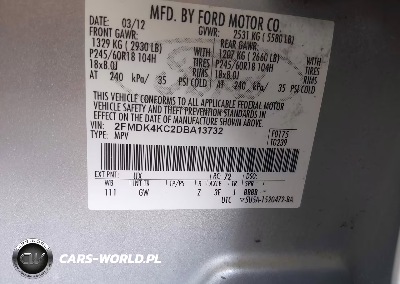 2013 Ford Edge Limited VIN:2FMDK4KC2DBA13732 - 9