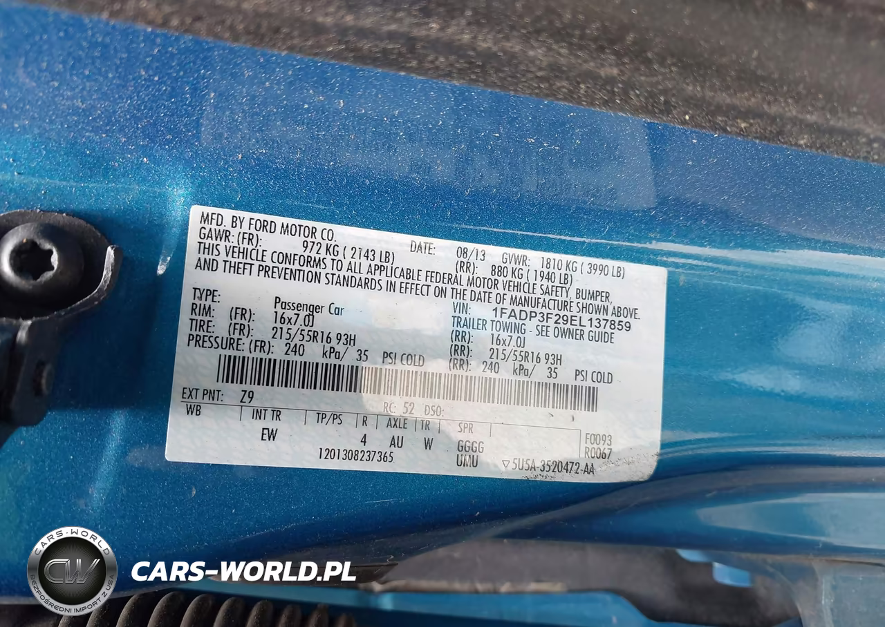 2014 Ford Focus Se VIN:1FADP3F29EL137859 - 9