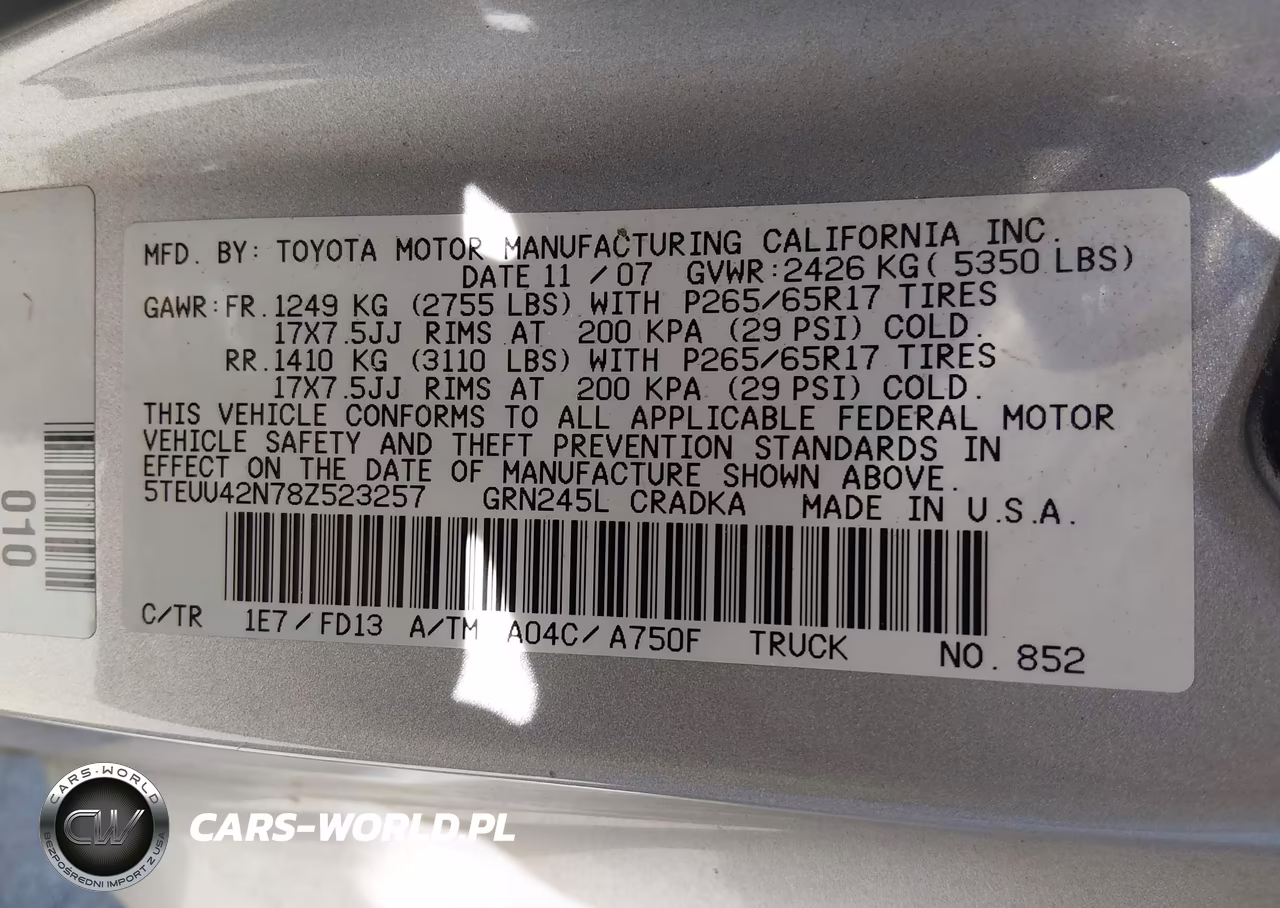 2008 Toyota Tacoma Base V6 VIN:5TEUU42N78Z523257 - 9