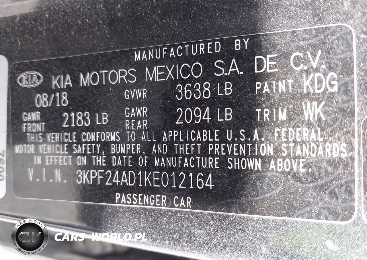2019 Kia Forte Fe VIN:3KPF24AD1KE012164 - 9