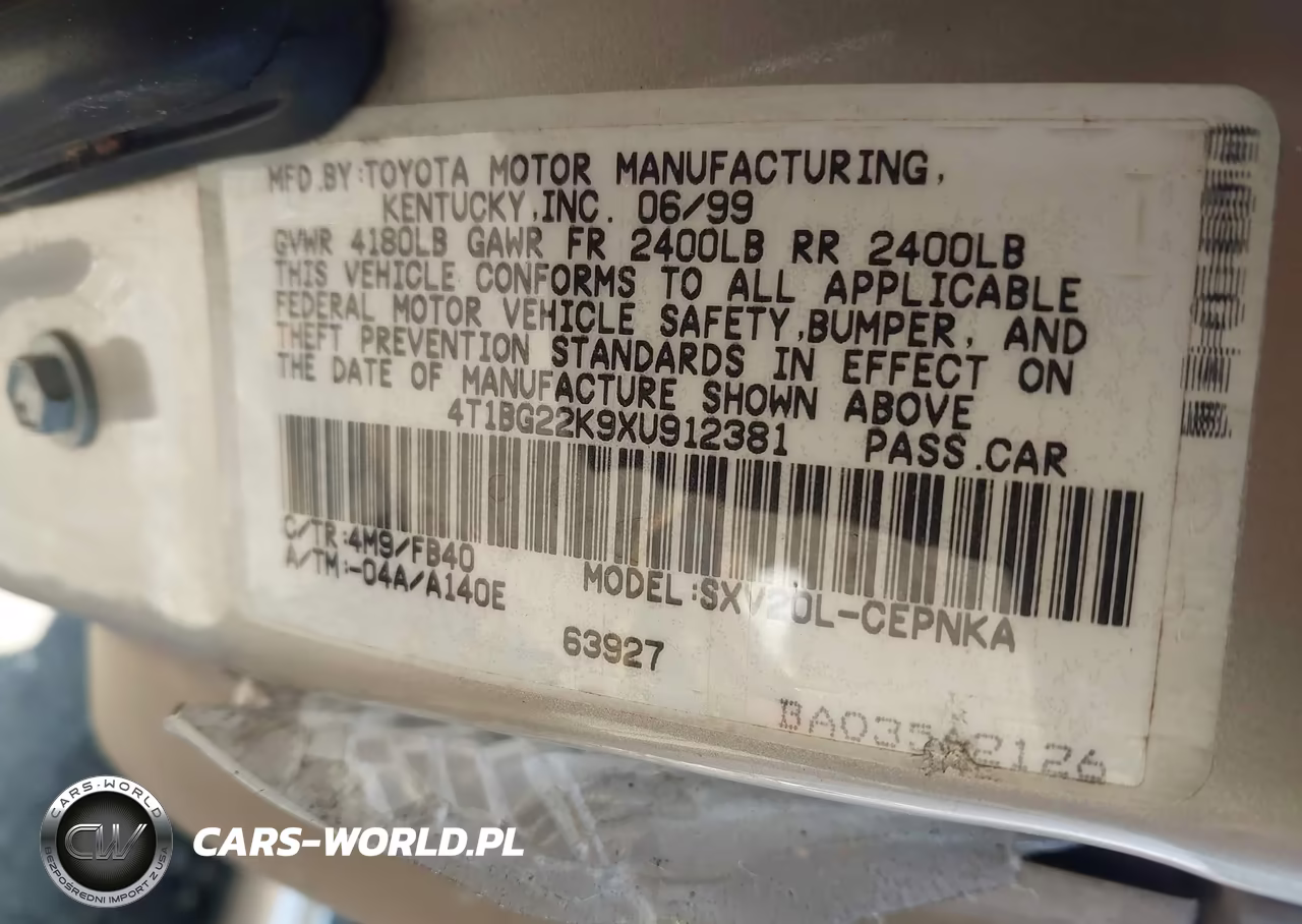 1999 Toyota Camry Le VIN:4T1BG22K9XU912381 - 9